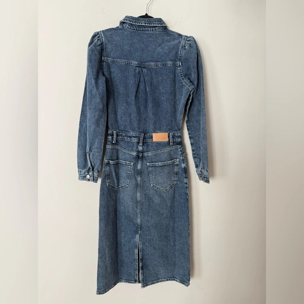 NWT Rails Beverly 100% Cotton Button Front Denim Long Sleeve Dress in West Coast - Picture 11 of 16
